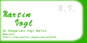 martin vogl business card